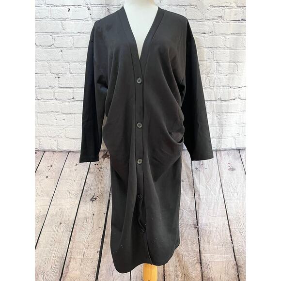 NWT-Zara-RUCHED LONG INTERLOCK JACKET-Small - Picture 5 of 7